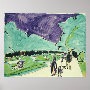 Póster Entrada a um grande jardim em Dresden, 1905