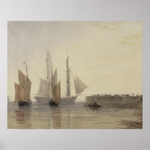 Poster Entrada ao porto de Calais, 1829 (w/c, caneta &