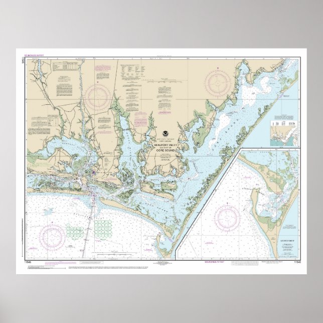 Poster Entrada de Beaufort e parte do gráfico de som prin (Frente)