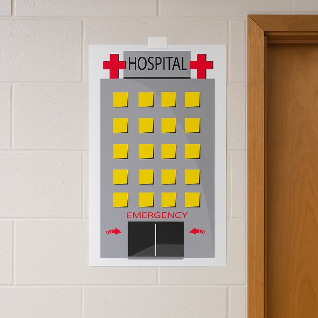 Poster Entrada de Emergência do Edifício do Hospital (Criador carregado)