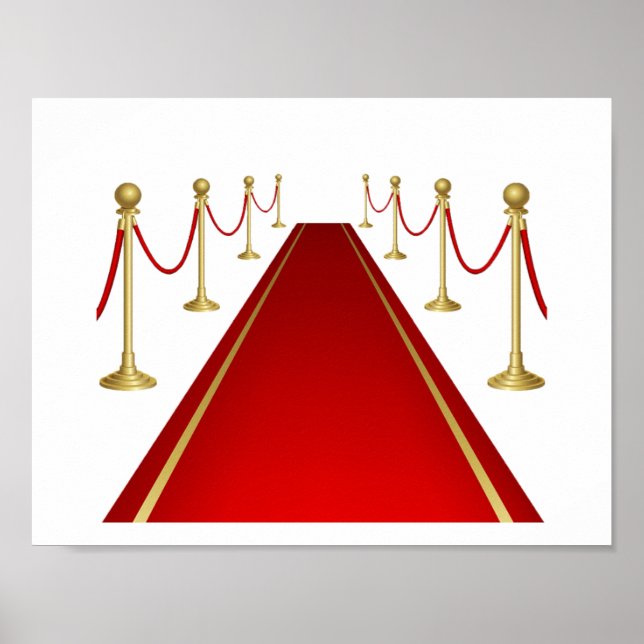 Poster Entrada de Tapete Vermelho com Stanchions Dourados (Frente)