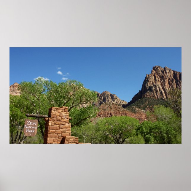 Poster Entrada do Zion National Park em Utah (Frente)