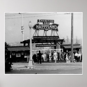 Poster Entrada na Happyland, Exposição Vancouver, 1929
