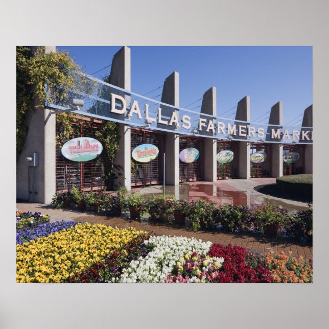 Póster Entrada no mercado dos agricultores de Dallas (Frente)