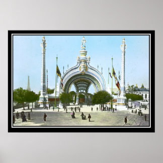 Póster Entrada para o Cartaz Vintage Paris Expo 1900