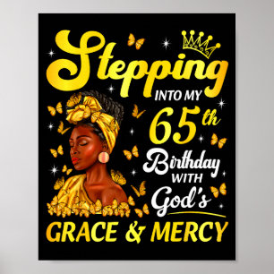 Poster Entrando No Meu 65º Aniversário Mulheres Afro Cris