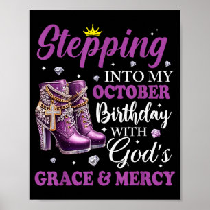Poster Entrando no meu aniversário de outubro com a graça