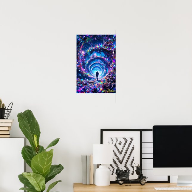 Poster Entrando no Túnel de Gema Mística do Infinito (Escritório em casa)