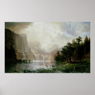 Póster Entre a serra montanhas de Nevada por Bierstadt