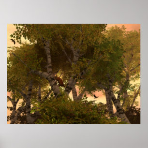 Póster Entre as árvores