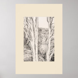Poster Entre as Árvores Cornwall Eleanor Hughes Reimpress