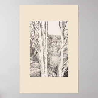 Poster Entre as Árvores Cornwall Eleanor Hughes Reimpress