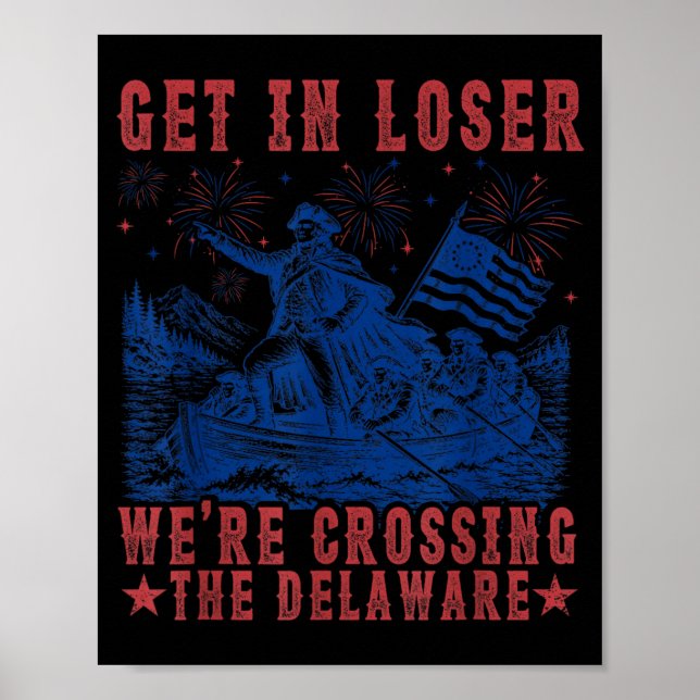 Poster Entre Cruzando O Delaware 4 De Julho Antigo 2 (Frente)