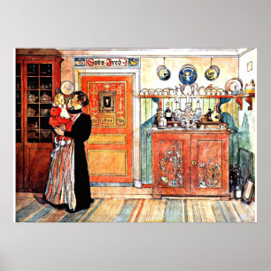 Póster Entre o Natal e o Novo Aco, Carl Larsson art