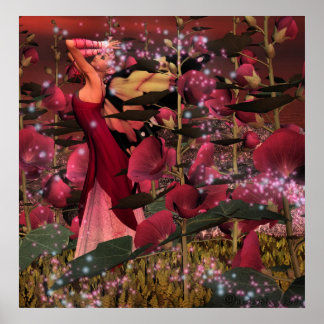 Póster Entre os hollyhocks