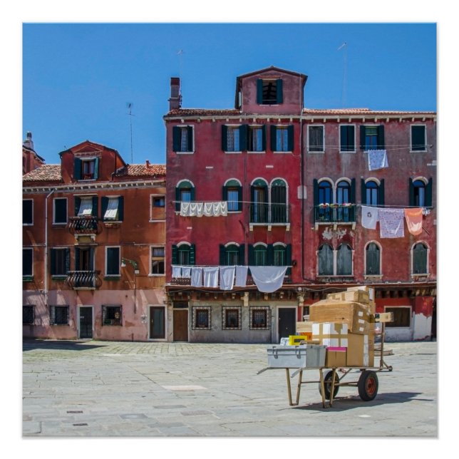 Póster Entrega de caixas em Veneza (Frente)