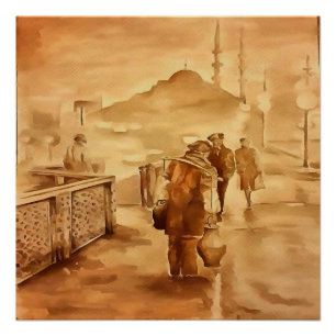 Póster Entrega De Iogurte Em Istambul, Pintura Histórica
