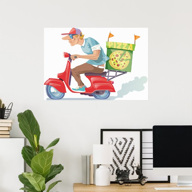 Poster Entrega de Pizza Moped (Criador carregado)