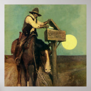 Poster "Entrega Rural" Arte Ocidental do NC Wyeth