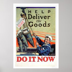 Poster Entregue os bens - marinho (US02293)