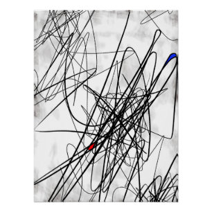 Póster Entrelaçado – Arte Abstrata Gestual Contemporânea