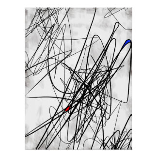 Póster Entrelaçado – Arte Abstrata Gestual Contemporânea