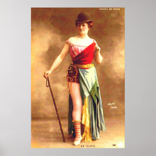 Poster Entretenedor De Clercq de 1890 no Casino de Paris