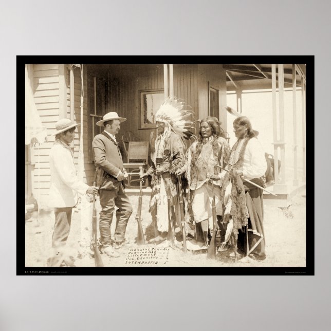 Póster Entrevistando três índios Cheyenne SD 1887 (Frente)