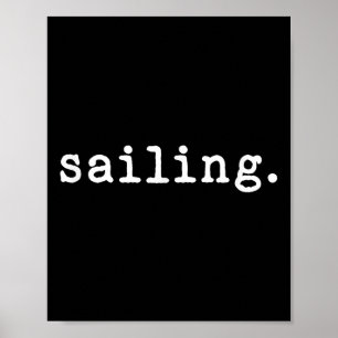 Poster Entusiasta da Vela Minimalista Náutica Embarcação