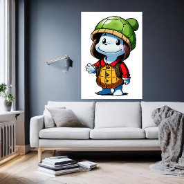 Poster Entusiasta do chapéu tartaruga | Arte AI