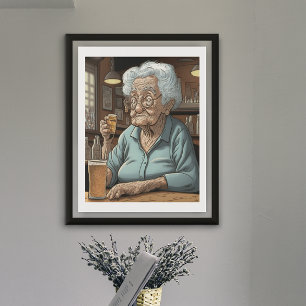 Poster Envelhecer Humor  l Cerveja de Bebendo velha e pic