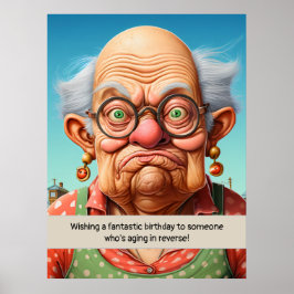 Poster Envelhecimento no marco inverso Aniversário