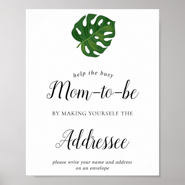 Poster Envelope de Endereço para Chá de Bebê Tropical (Frente)