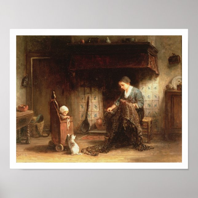 Póster Enviando as redes (óleo no painel) (Frente)