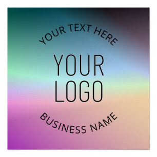 Póster Enviar Logotipo Cores Gradientes Coloridas em Mu