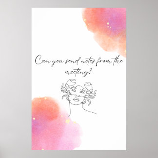 Poster Enviar Notas Sarcástico Monstro Engraçado Pêssego