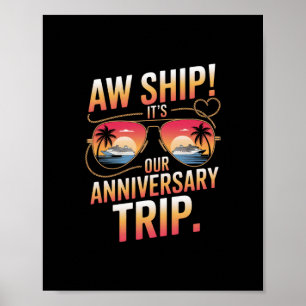 Poster Envio É Nossa Viagem De Aniversário Casamento Fofo