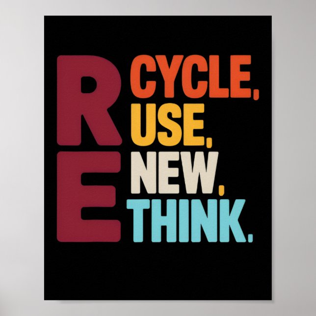 Poster Enviro do Dia da Terra repensado pelo Reciclar eng (Frente)