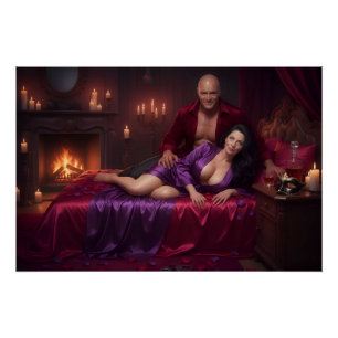 Póster Envolto em Veludo Roxo e Desejo Carmesim