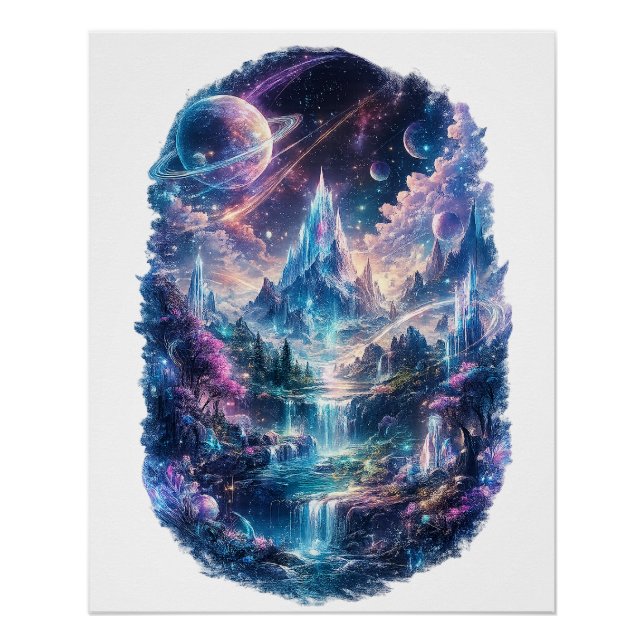 Póster  Epic Cosmic Fantasy World Art (Frente)