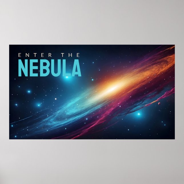 Poster Epic Cosmic Supernova Neon Space Art (Frente)