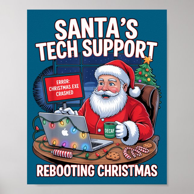 Poster Epic Santa Rebooting Support s Tech (Frente)
