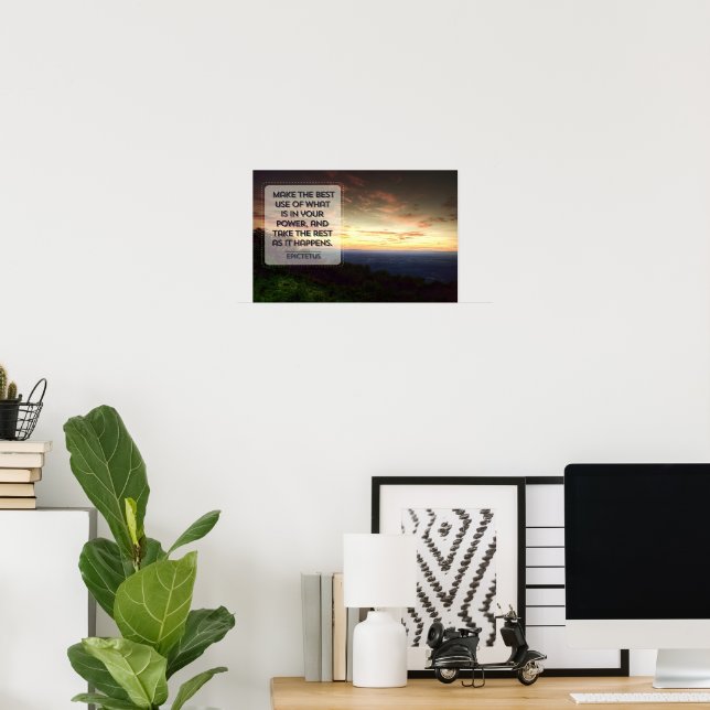 Poster Epictetus Inspirational Cote "Melhor uso" (Escritório em casa)