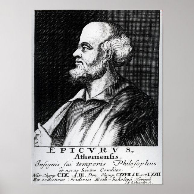 Póster Epicurus, gravado por Johann Fredrich Schmidt (Frente)
