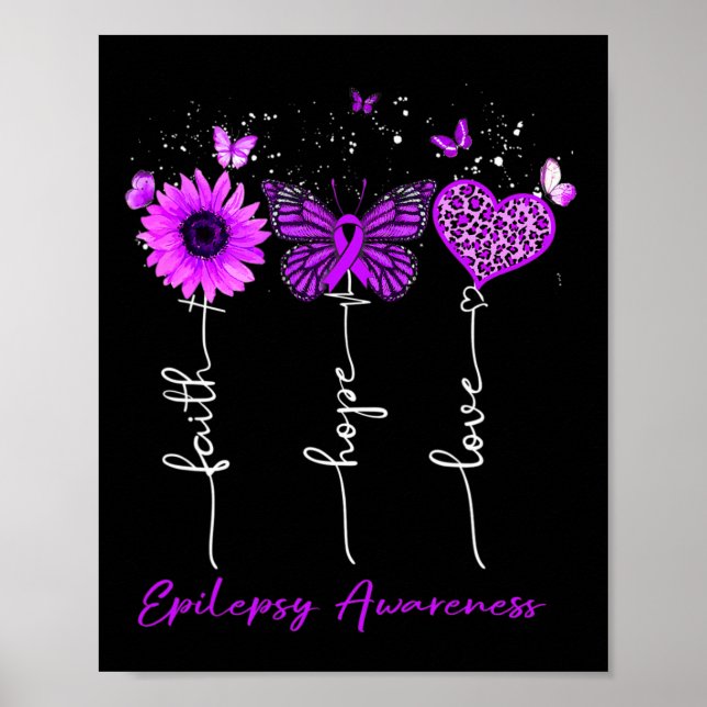 Poster Epilepsia Sensibilização Fé Esperança Amar Leopard (Frente)