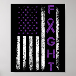 Poster Epilepsy Fighted USA Flag - Fight Epilepsy Awarene