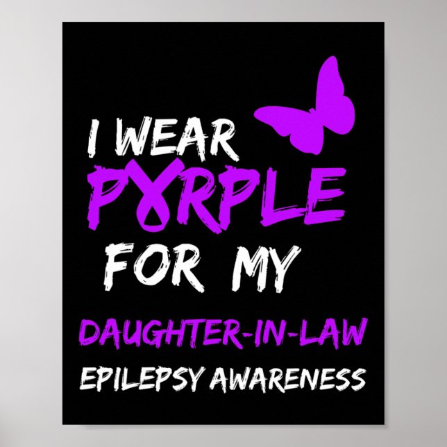Poster Epilepsy I Wear Purple For My Daughter-in-law Ribb (Frente)