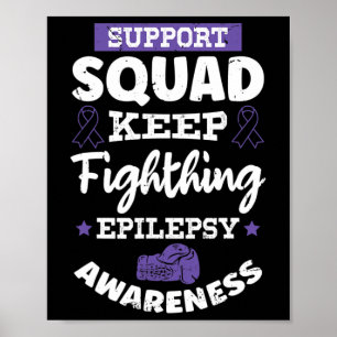 Poster Epiléptico Guerreiro e Epilepsia de Fita Roxa Awar