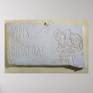 Póster Epitáfio com um alivio do Bom Pastor