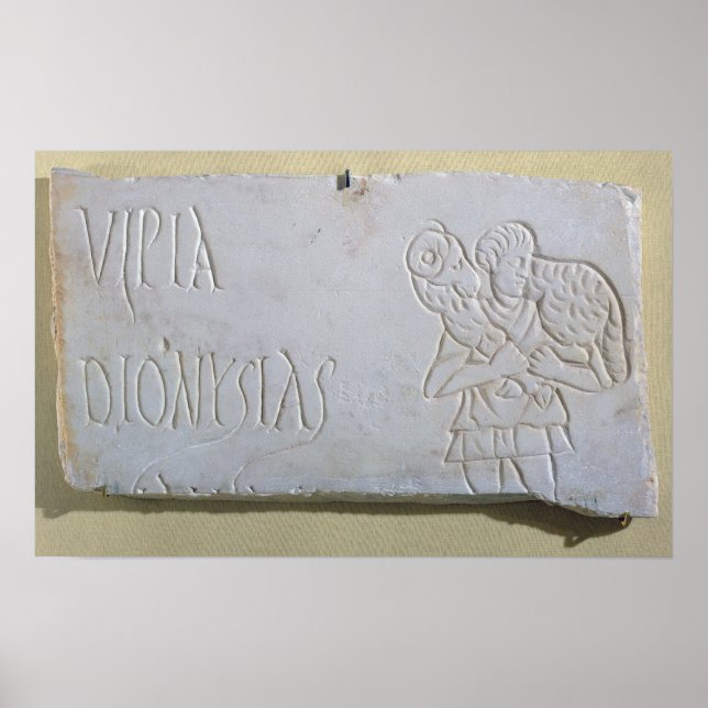 Póster Epitáfio com um alivio do Bom Pastor (Frente)